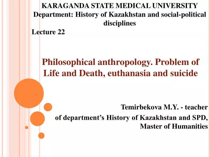 philosophical anthropology problem of life and death euthanasia and suicide