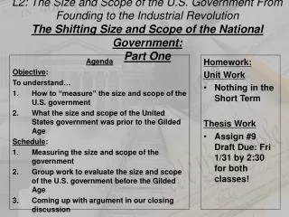 L2: The Size and Scope of the U.S. Government From Founding to the Industrial Revolution