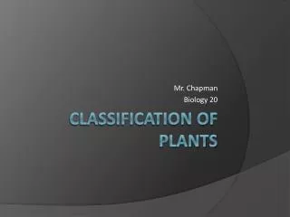 Classification of Plants