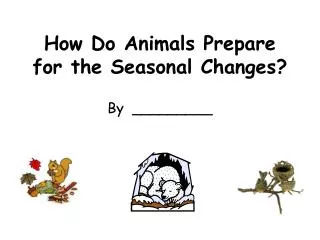 How Do Animals Prepare for the Seasonal Changes?