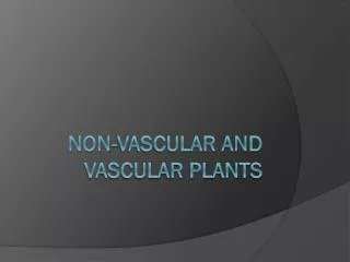 Non-Vascular and Vascular Plants