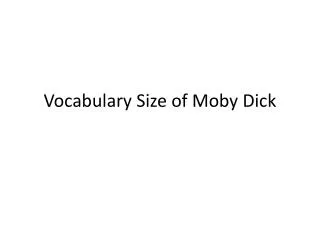 vocabulary size of moby dick