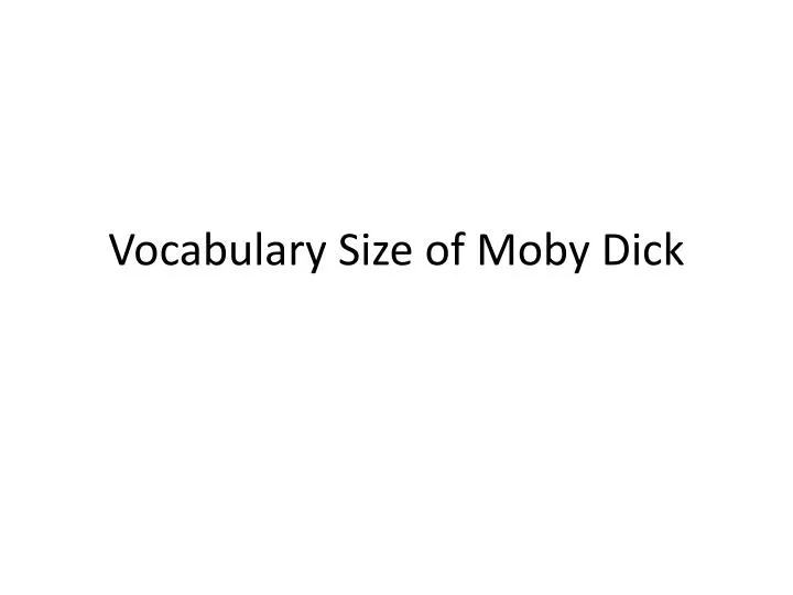 vocabulary size of moby dick