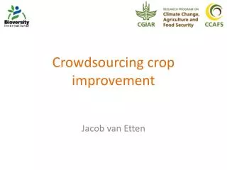 Crowdsourcing crop improvement