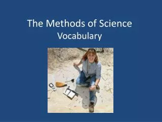 The Methods of Science Vocabulary