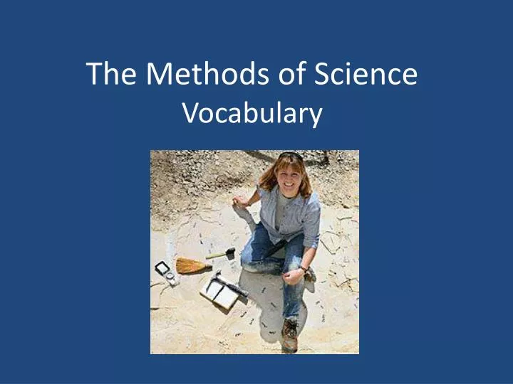 the methods of science vocabulary
