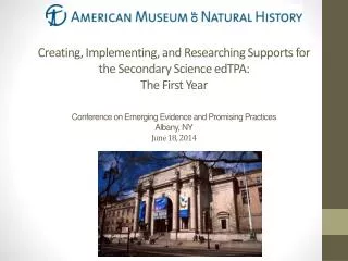 American Museum of Natural History Masters of Arts in Teaching Program