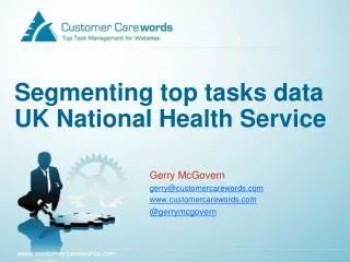Segmenting top tasks data UK National Health Service