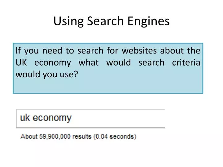 using search engines