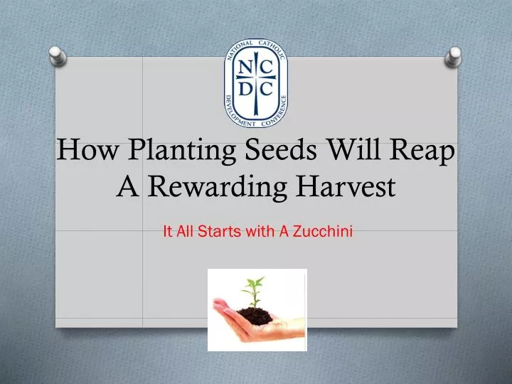 how planting seeds will reap a rewarding harvest