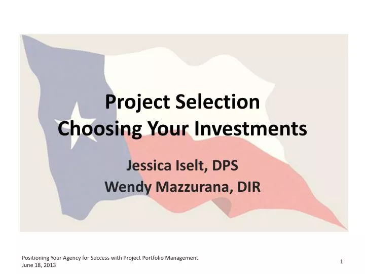 project selection choosing your investments