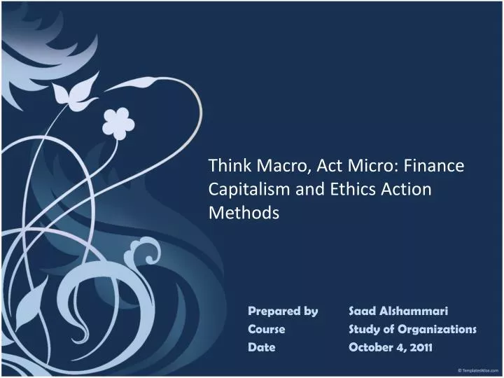 think macro act micro finance capitalism and ethics action methods