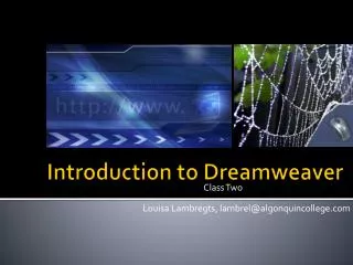 Introduction to Dreamweaver