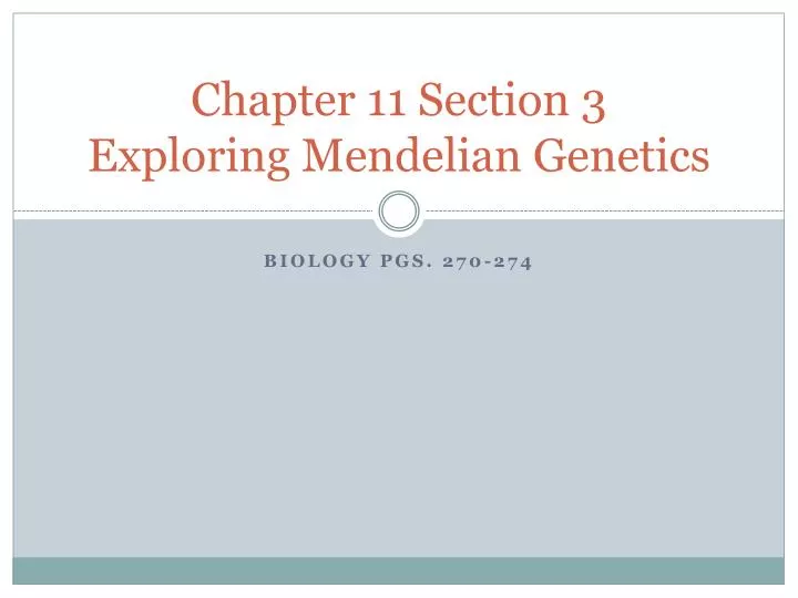 chapter 11 section 3 exploring mendelian genetics
