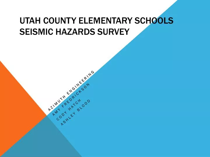 utah county elementary schools seismic hazards survey