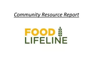 Community Resource Report