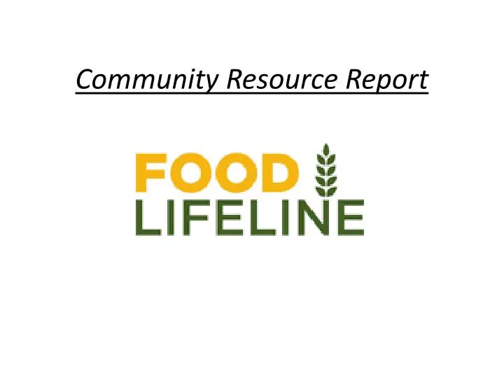 community resource report