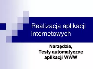 realizacja aplikacji internetowych