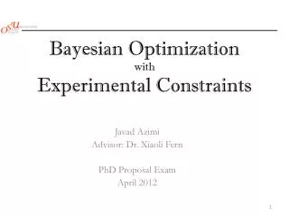 Bayesian Optimization with Experimental Constraints