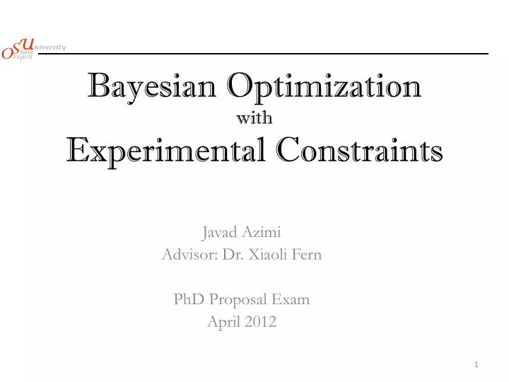 bayesian optimization with experimental constraints