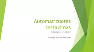 automatizuotas testavimas
