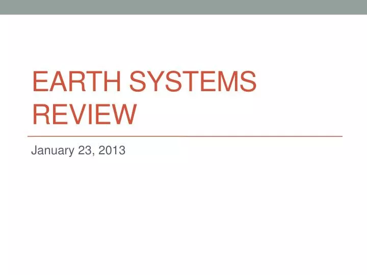 earth systems review