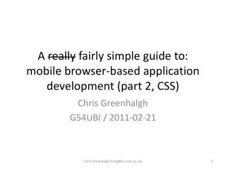 A really fairly simple guide to: mobile browser-based application development (part 2, CSS)
