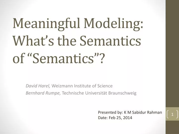meaningful modeling what s the semantics of semantics