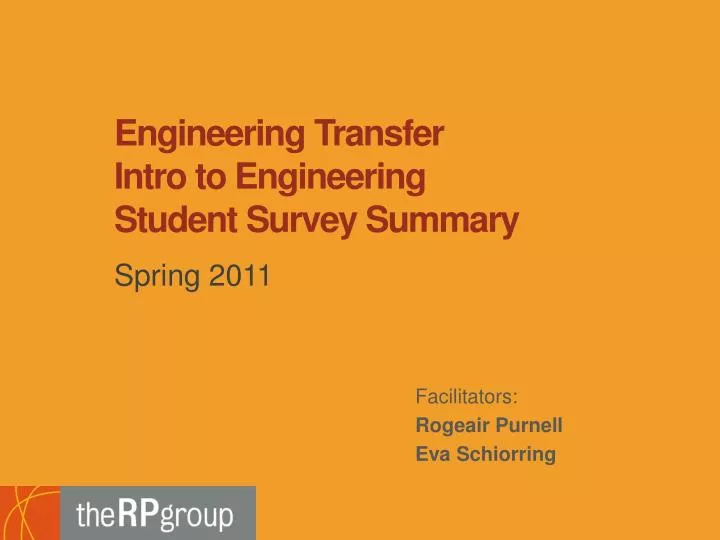 engineering transfer intro to engineering student survey summary