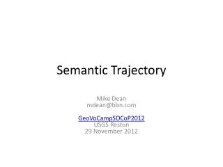 Semantic Trajectory