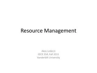 Resource Management