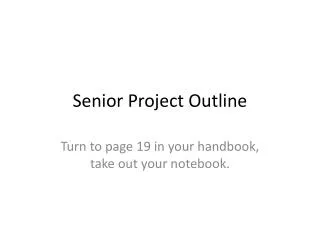 Senior Project Outline