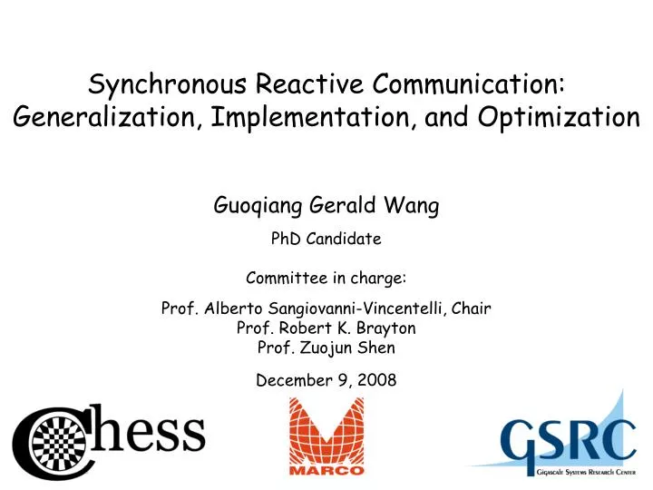 synchronous reactive communication generalization implementation and optimization