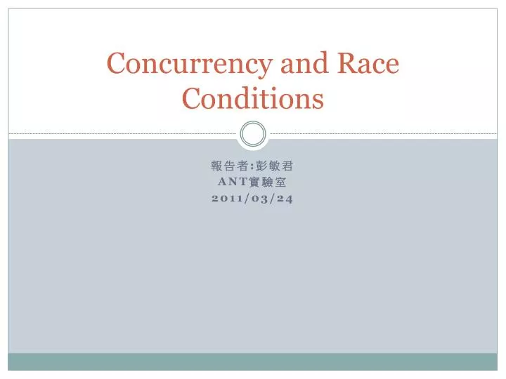 concurrency and race conditions