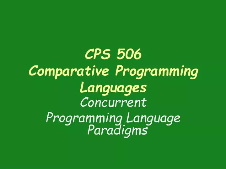 cps 506 comparative programming languages