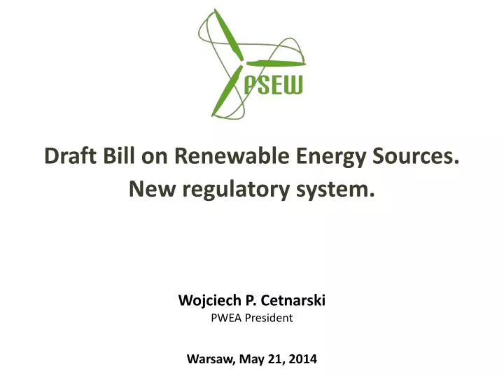 draft bill on renewable energy sources new regulatory system