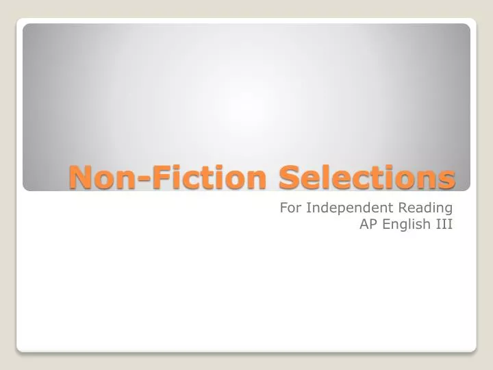 non fiction selections