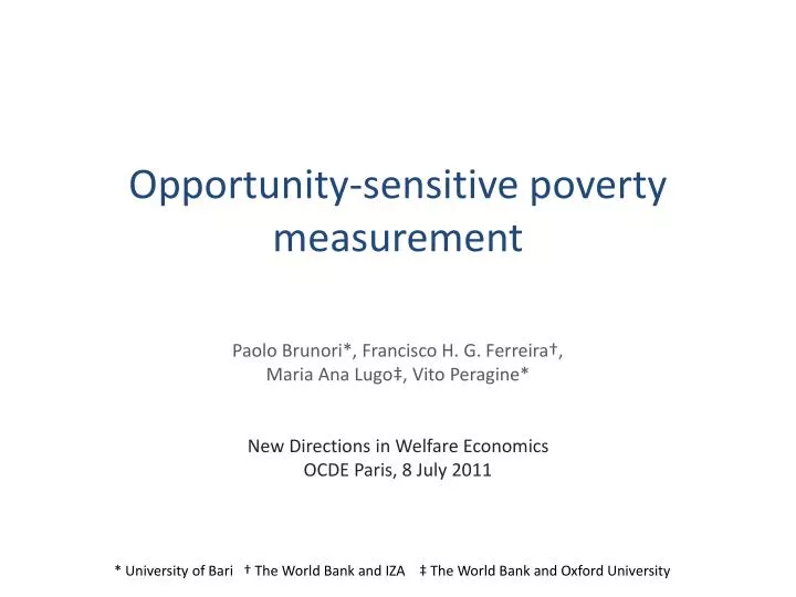 opportunity sensitive poverty measurement