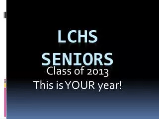 LCHS Seniors