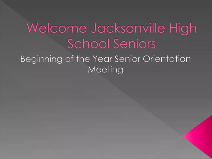 welcome jacksonville high school seniors