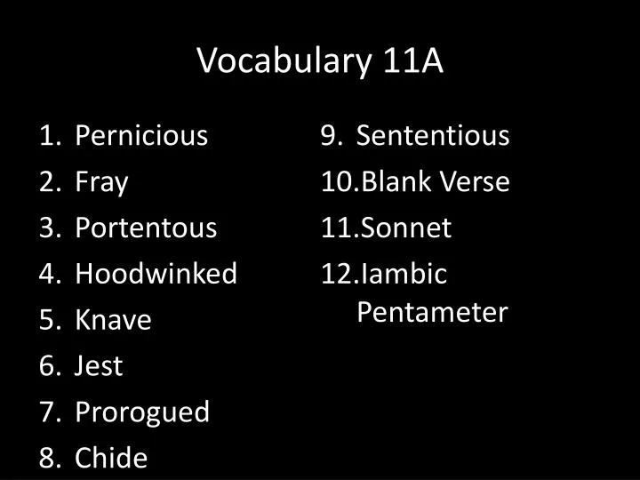 vocabulary 11a