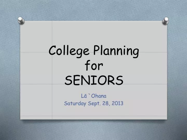 college planning for seniors