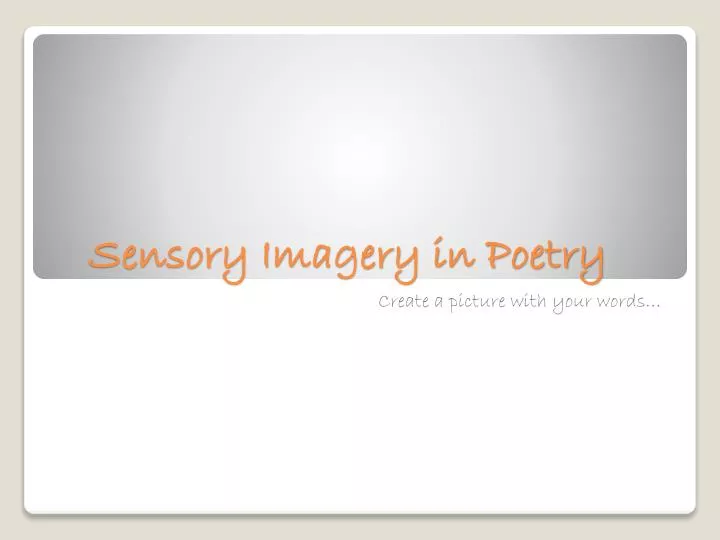 sensory imagery in poetry