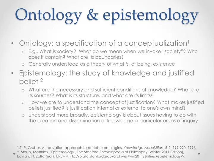 ontology epistemology