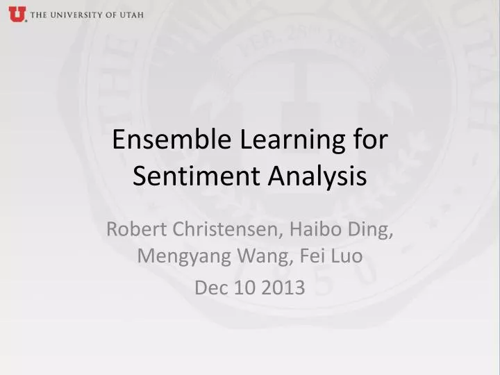 ensemble learning for sentiment analysis