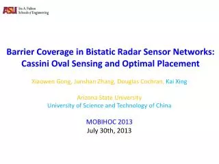 Barrier Coverage in Bistatic Radar Sensor Networks: Cassini Oval Sensing and Optimal Placement