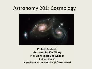 Astronomy 201: Cosmology