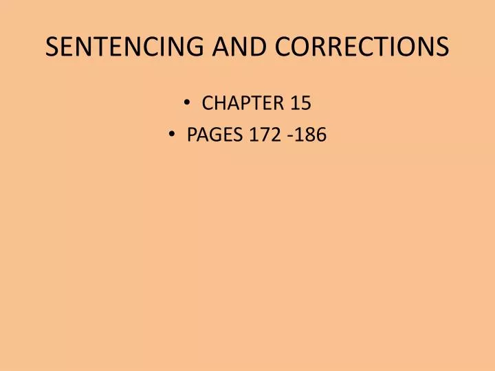sentencing and corrections