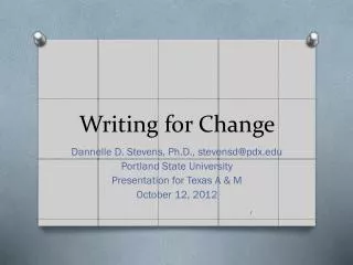 Writing for Change