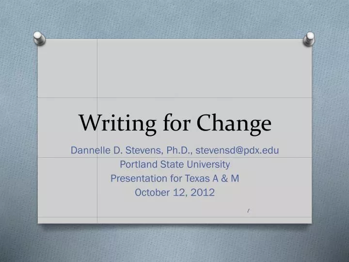 writing for change